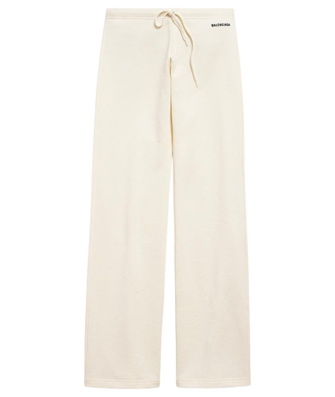 BALENCIAGA Бежевые хлопковые прямые брюки, фото 1