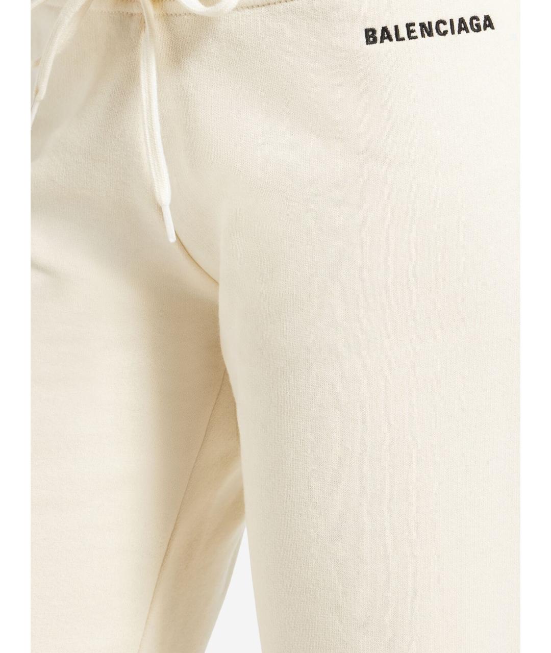 BALENCIAGA Бежевые хлопковые прямые брюки, фото 3