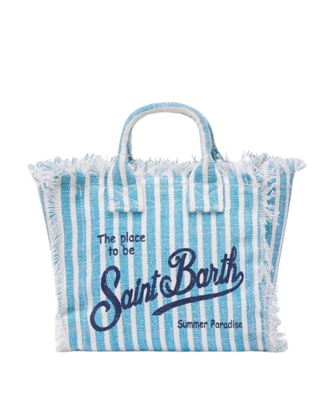 MC2 SAINT BARTH Голубая тканевая сумка тоут, фото 1