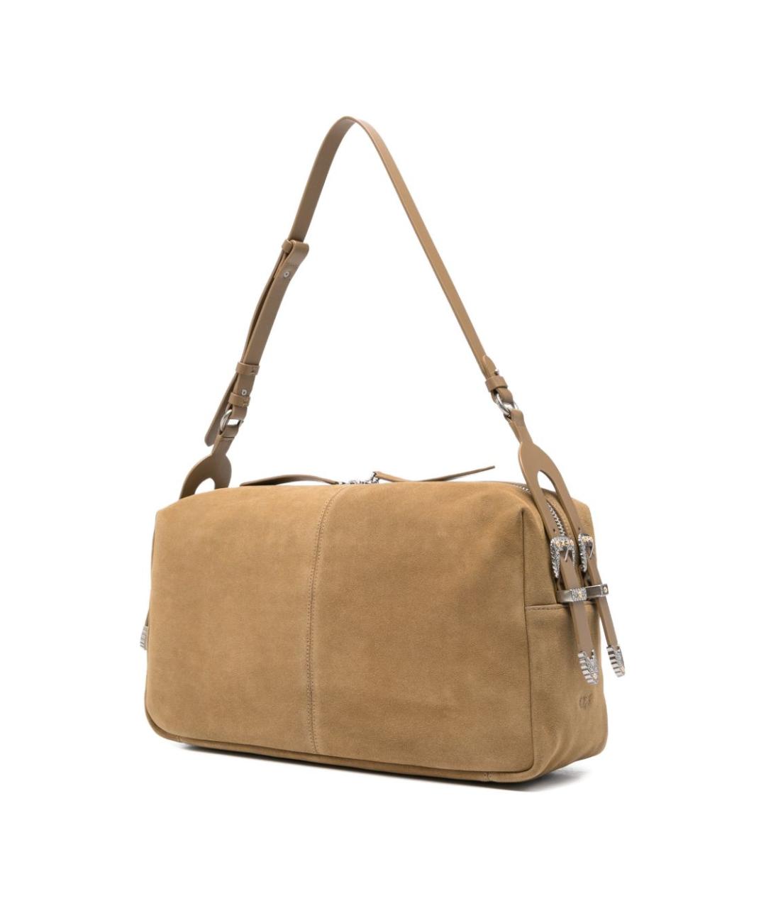 PINKO Бежевая кожаная сумка через плечо, фото 3