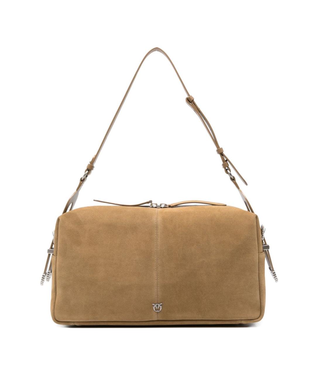 PINKO Бежевая кожаная сумка через плечо, фото 1