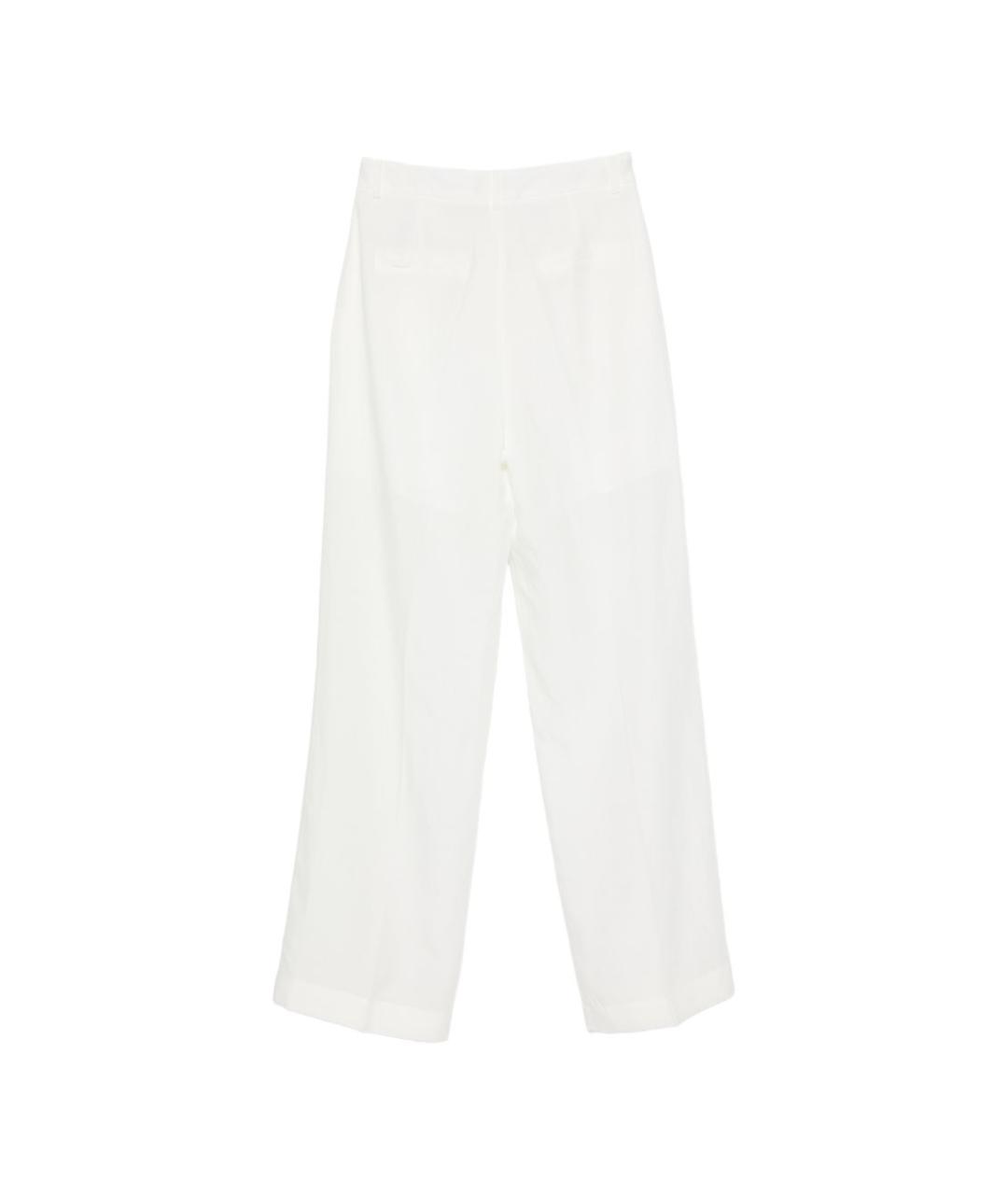 LIU JO Белые льняные прямые брюки, фото 3