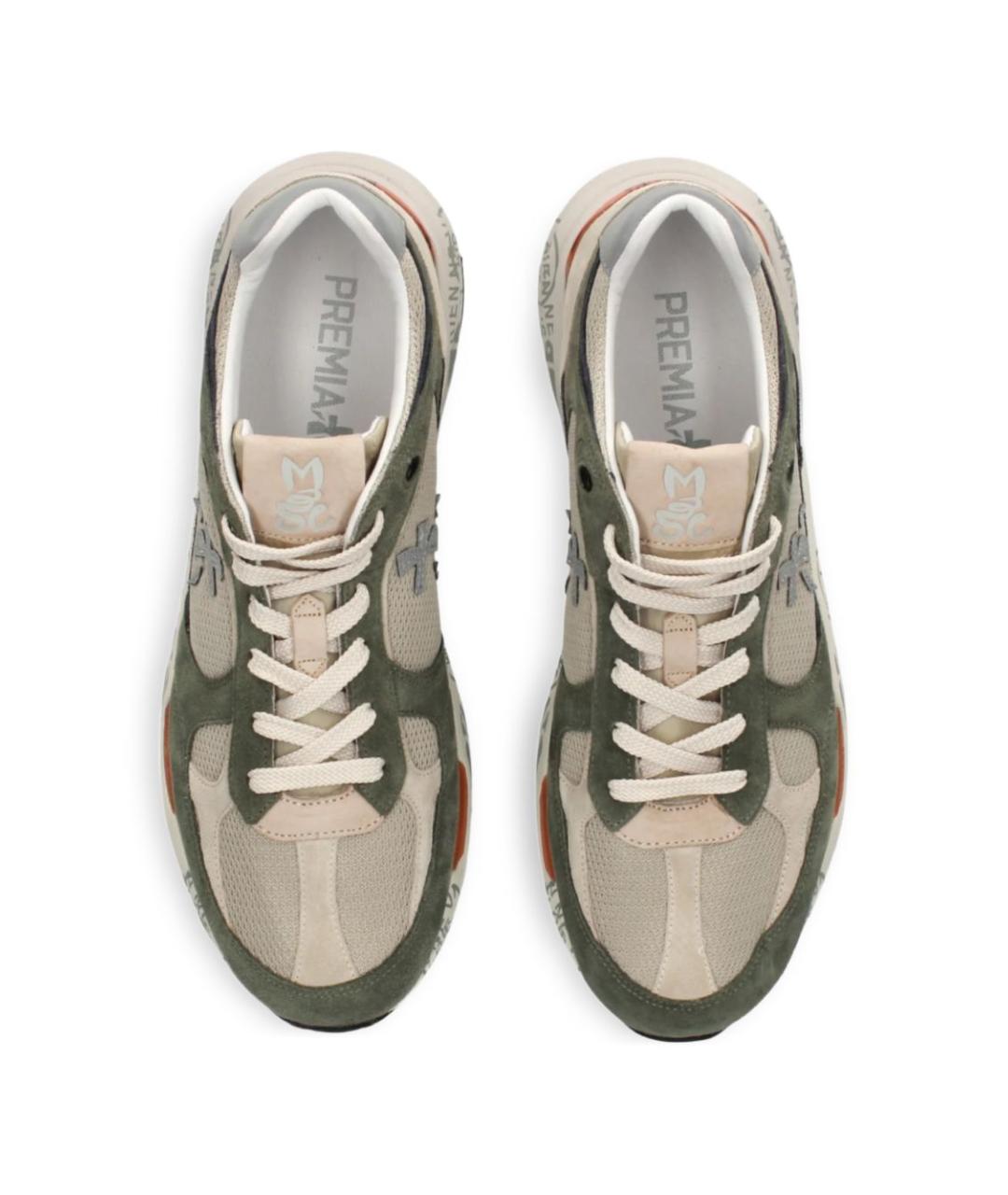 PREMIATA Зеленые текстильные низкие кроссовки / кеды, фото 6
