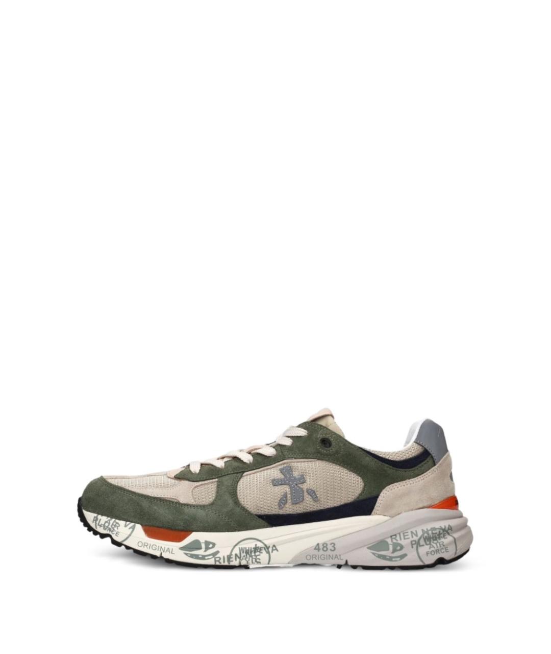 PREMIATA Зеленые текстильные низкие кроссовки / кеды, фото 5