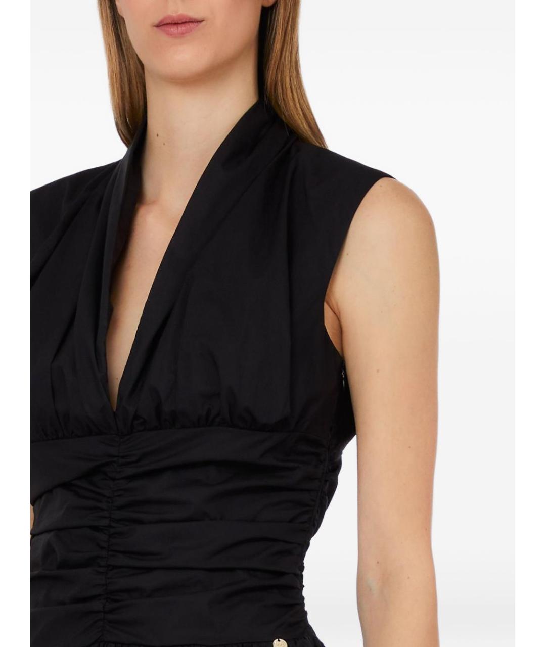 LIU JO Черное хлопковое коктейльное платье, фото 2