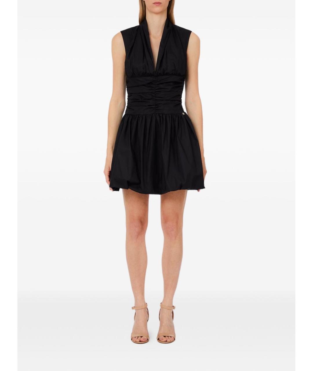 LIU JO Черное хлопковое коктейльное платье, фото 4