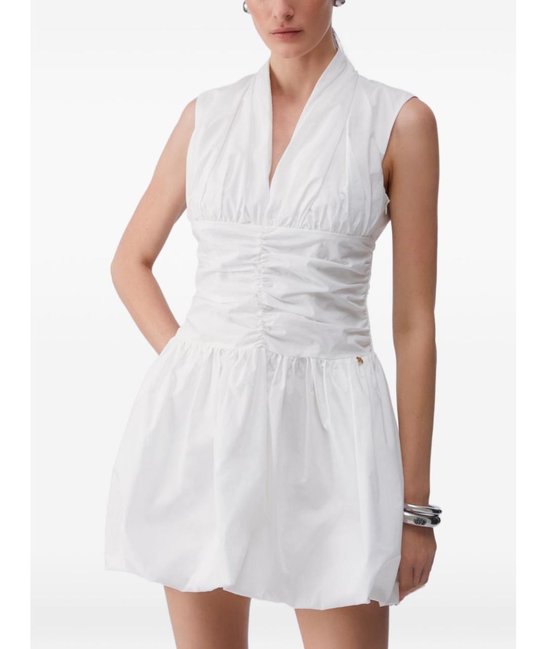 LIU JO Белое хлопковое повседневное платье, фото 4