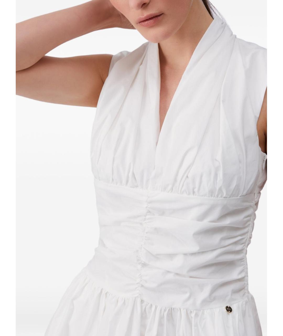 LIU JO Белое хлопковое повседневное платье, фото 5