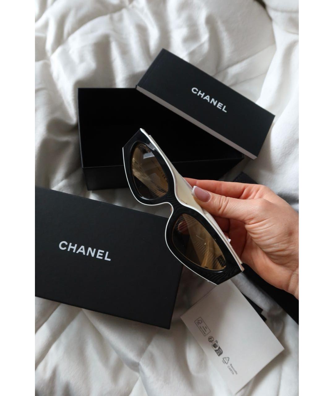 CHANEL Черные пластиковые солнцезащитные очки, фото 2