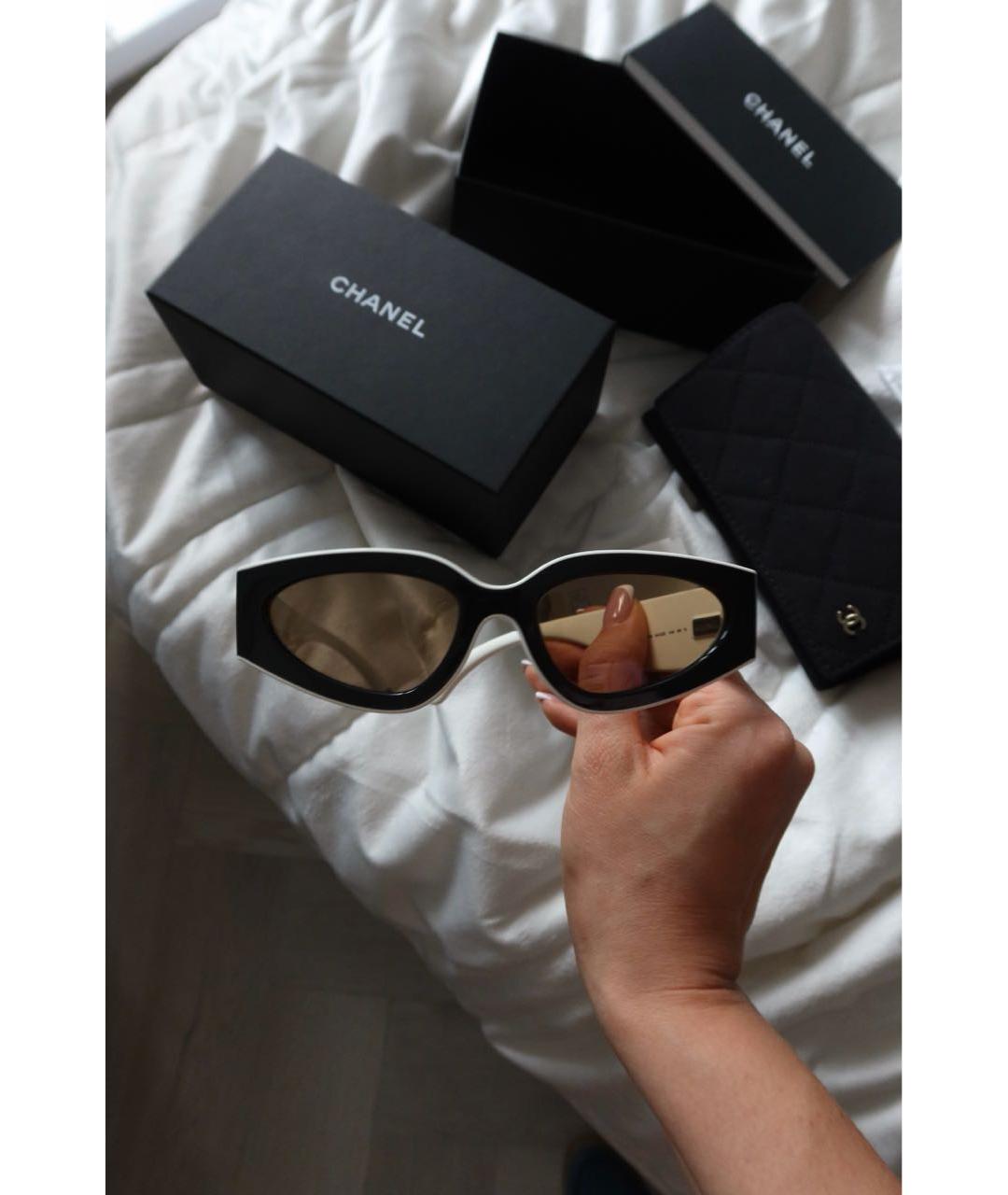 CHANEL Черные пластиковые солнцезащитные очки, фото 3