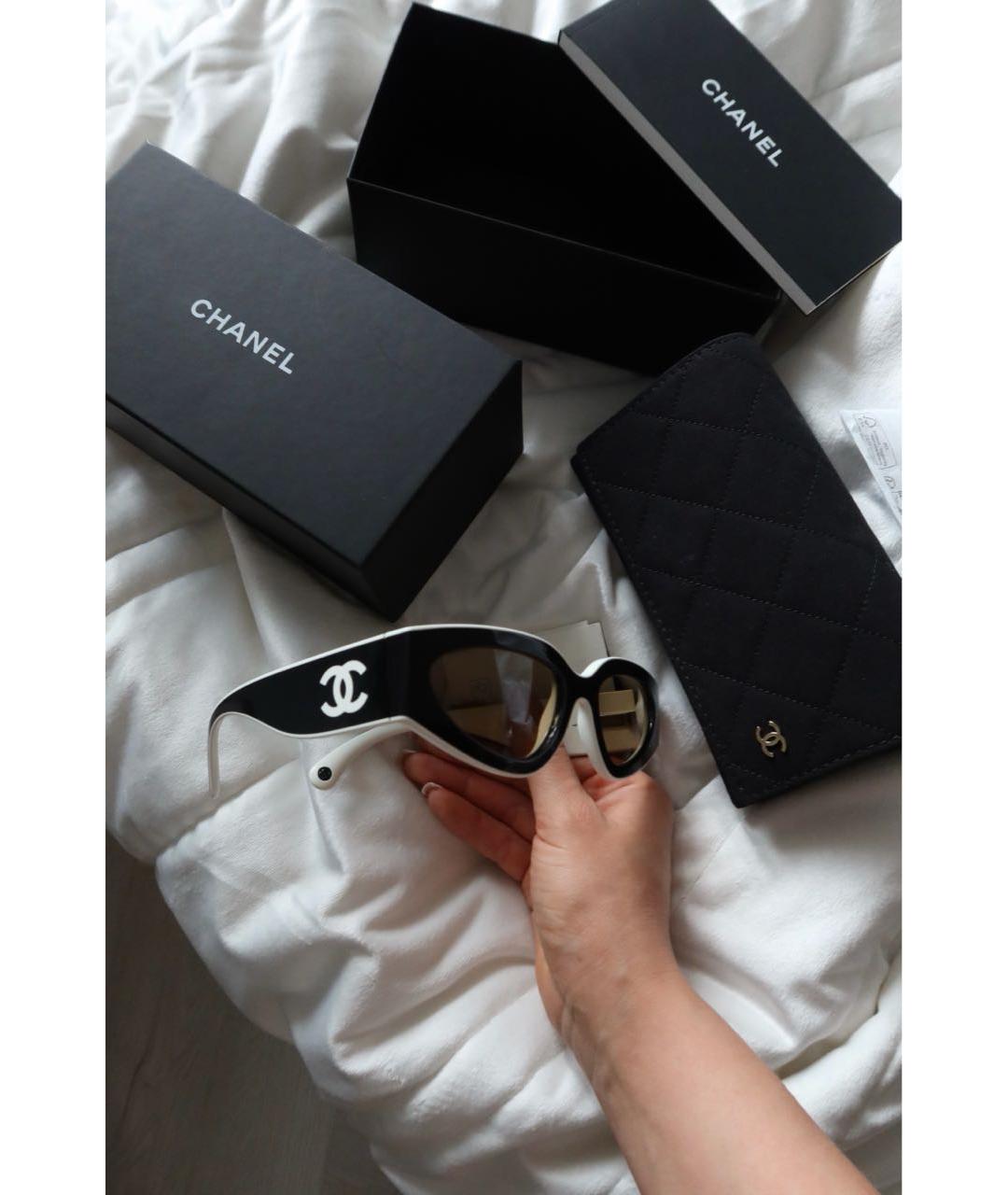 CHANEL Черные пластиковые солнцезащитные очки, фото 4