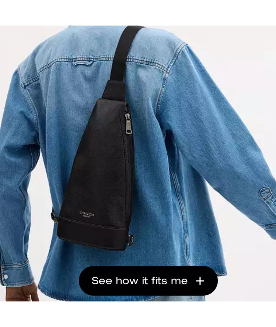 COACH Черная сумка на плечо из искусственной кожи, фото 5