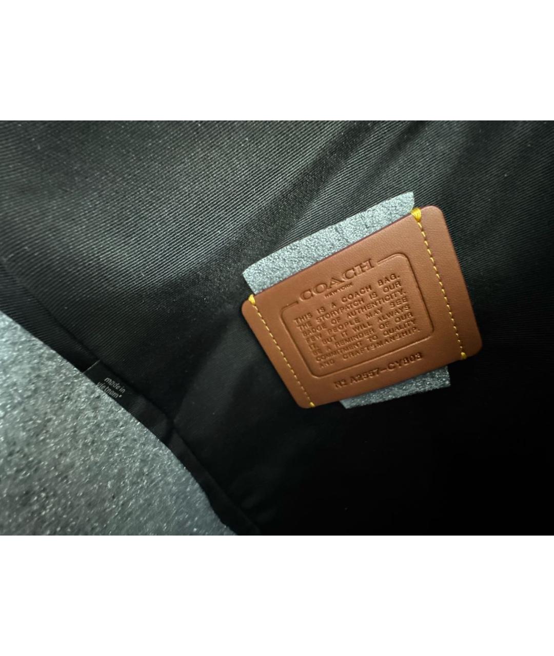COACH Черная сумка на плечо из искусственной кожи, фото 7