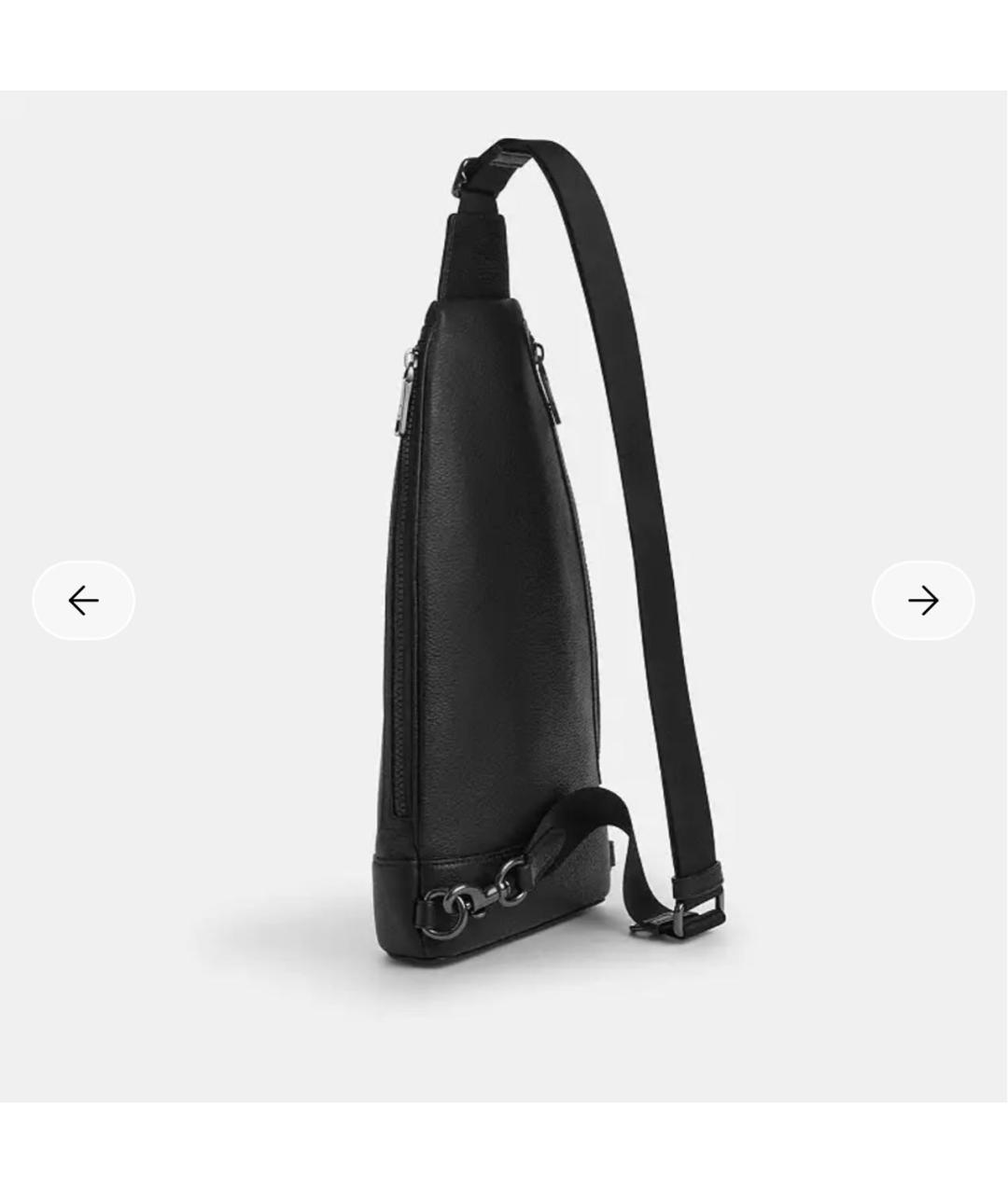 COACH Черная сумка на плечо из искусственной кожи, фото 2