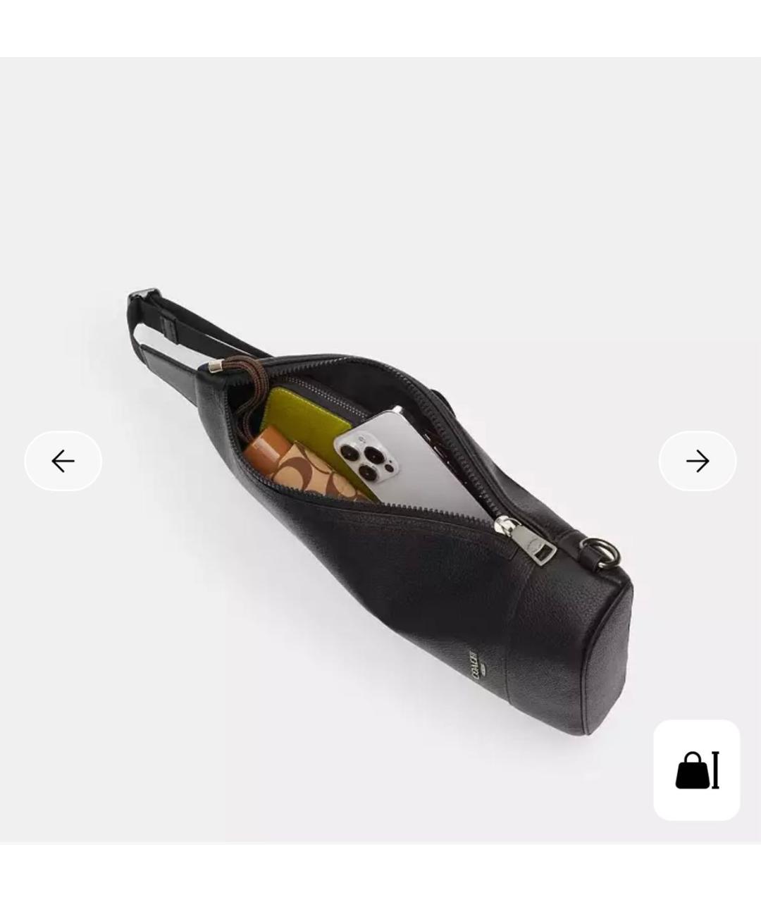 COACH Черная сумка на плечо из искусственной кожи, фото 3