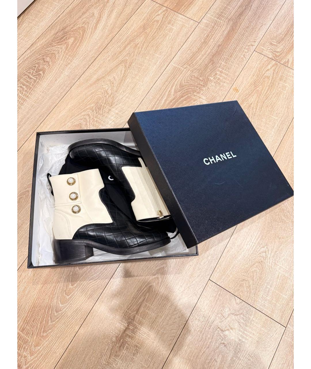 CHANEL Черные кожаные ботинки, фото 5