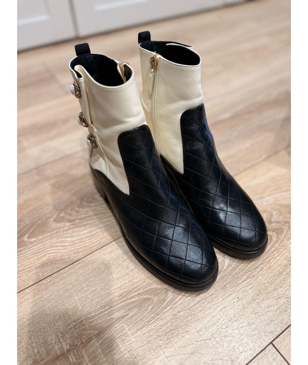 CHANEL Черные кожаные ботинки, фото 3