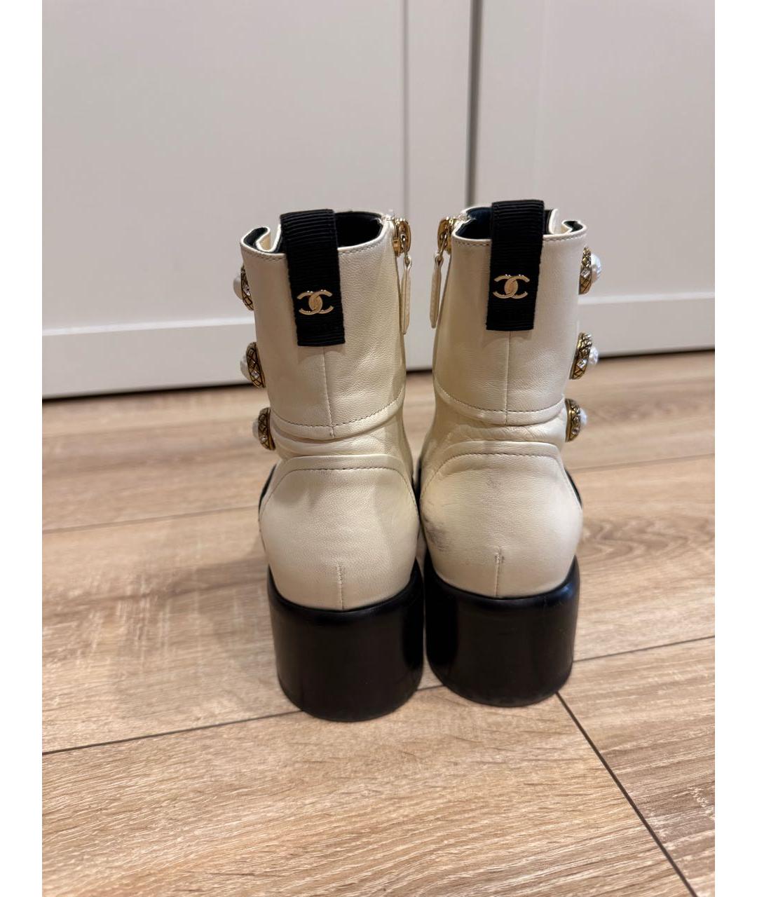 CHANEL Черные кожаные ботинки, фото 4