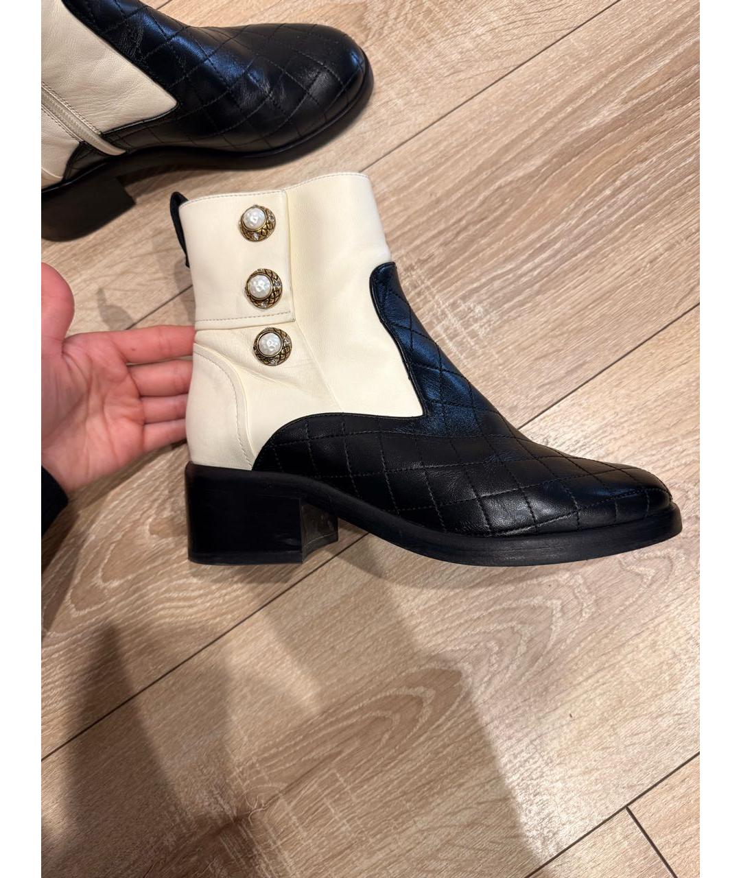 CHANEL Черные кожаные ботинки, фото 7