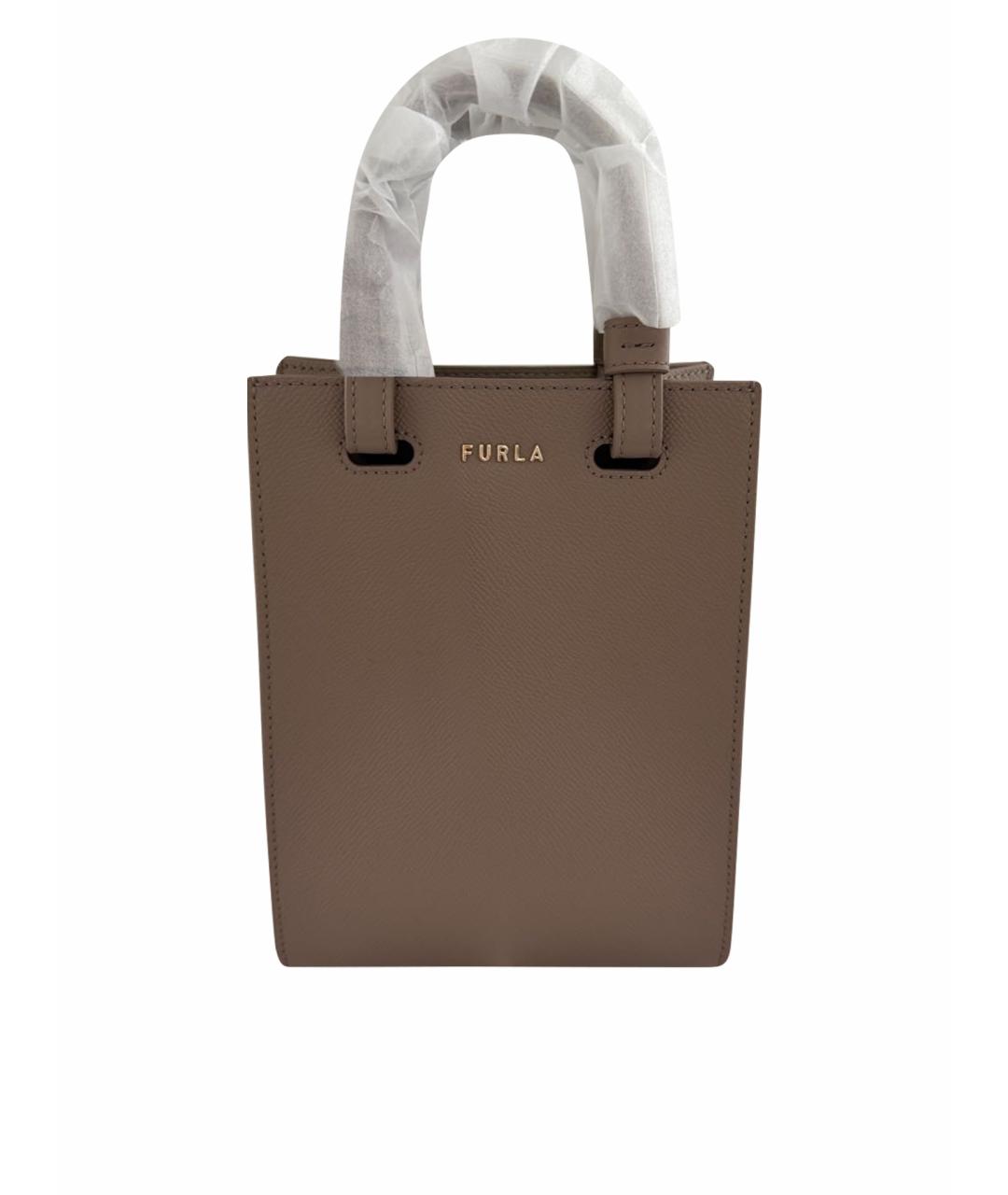 FURLA Коричневая кожаная сумка через плечо, фото 9