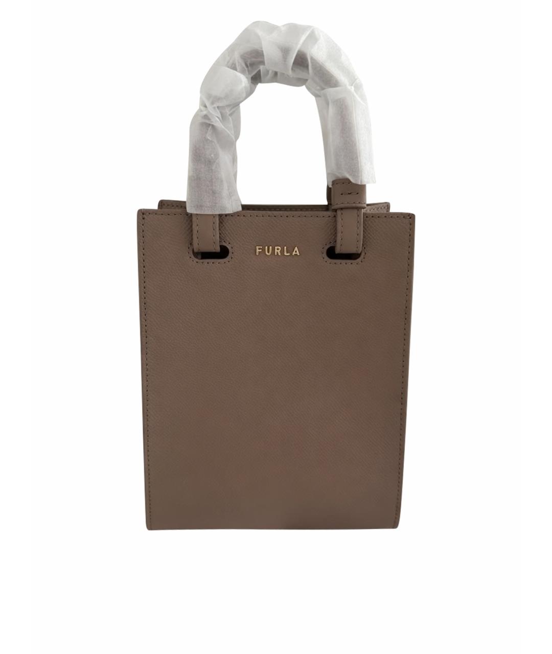 FURLA Коричневая кожаная сумка через плечо, фото 1