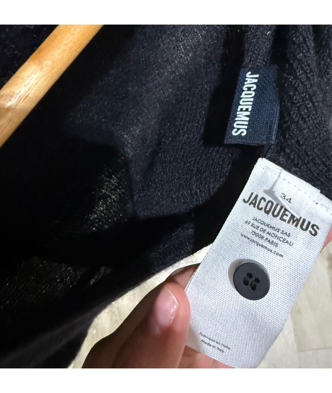 JACQUEMUS Черный кашемировый кардиган, фото 4