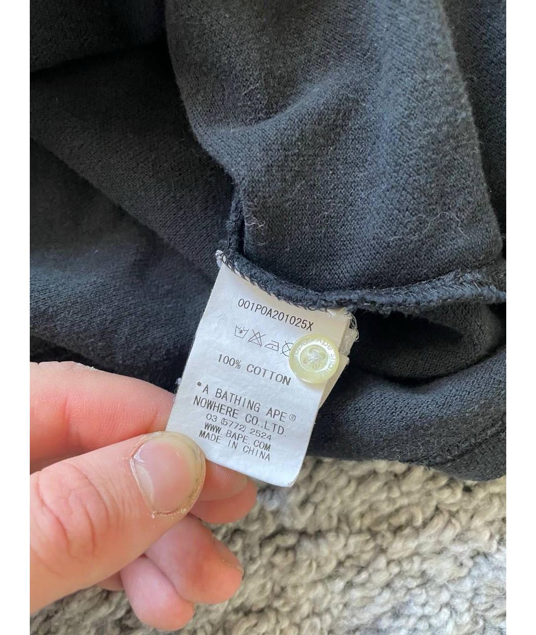 BAPE Черное хлопковое поло с коротким рукавом, фото 4