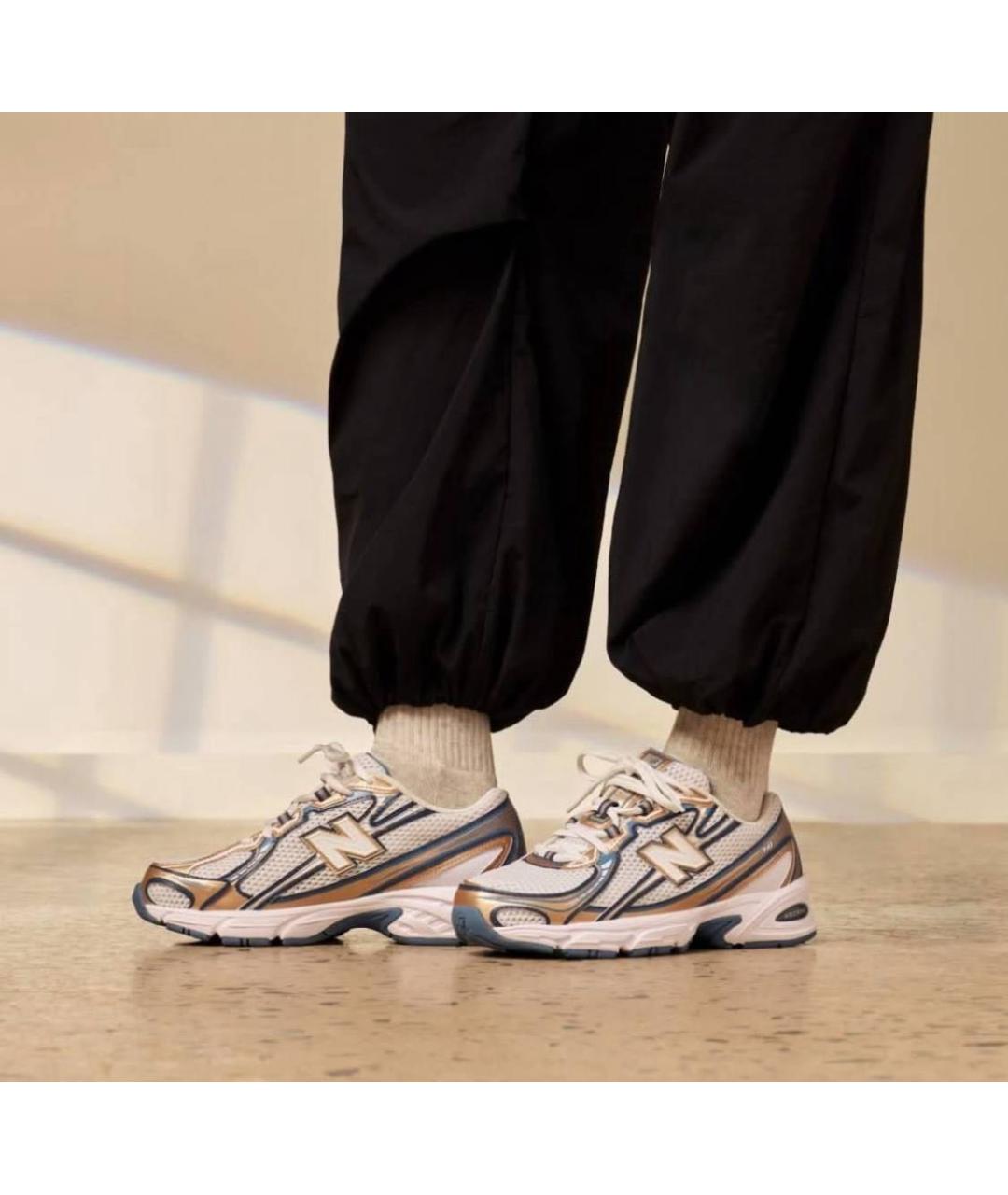 NEW BALANCE Белые текстильные кроссовки, фото 5