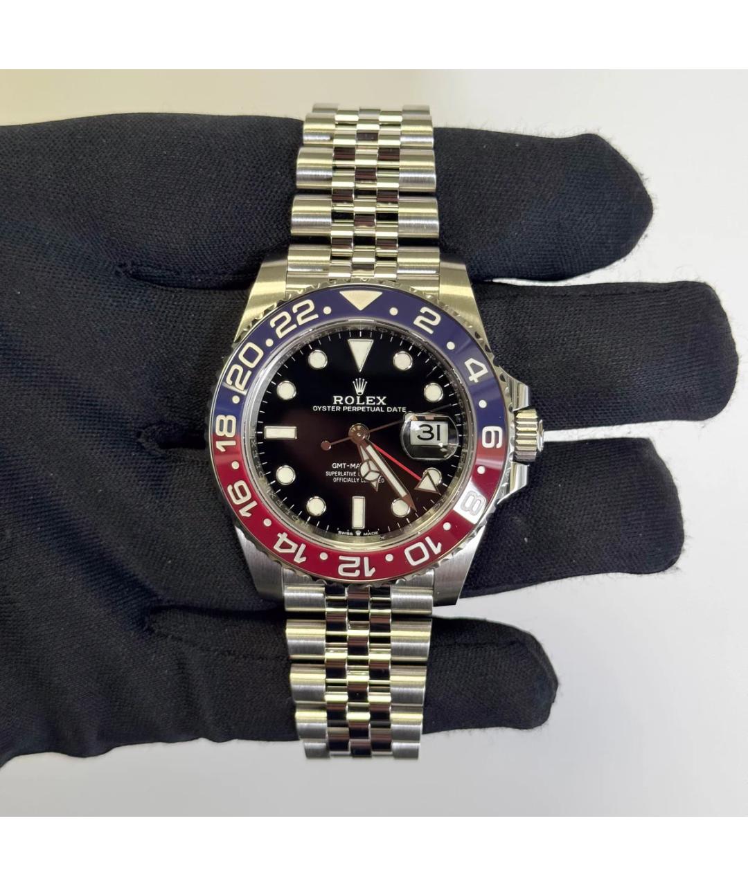 ROLEX Черные металлические часы, фото 2