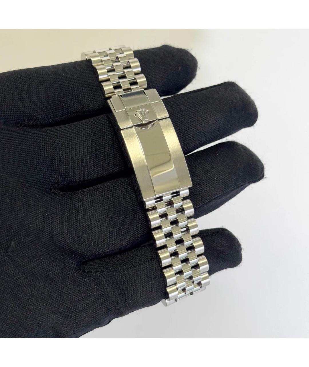 ROLEX Черные металлические часы, фото 4