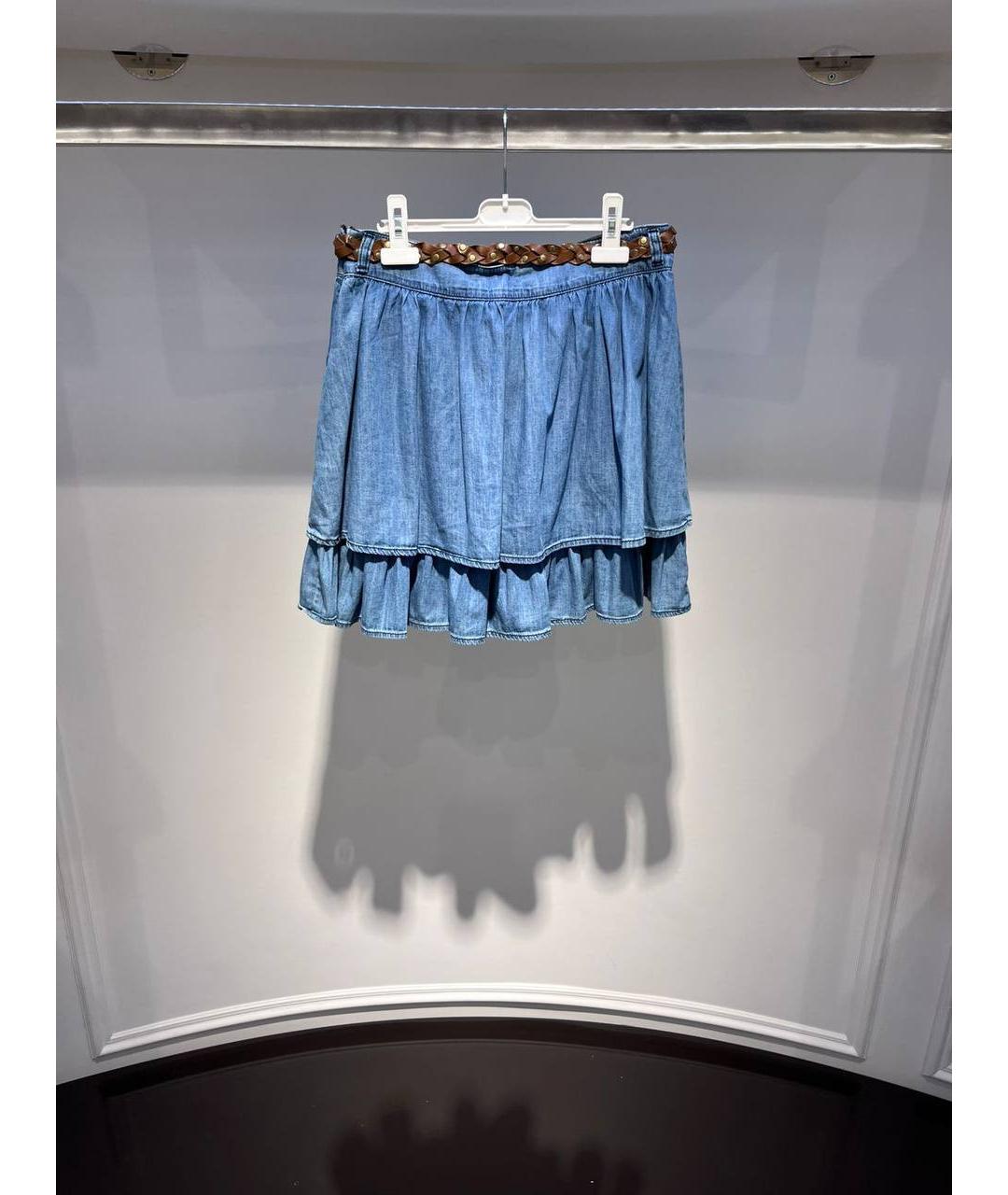 LIU JO Голубая деним юбка, фото 3
