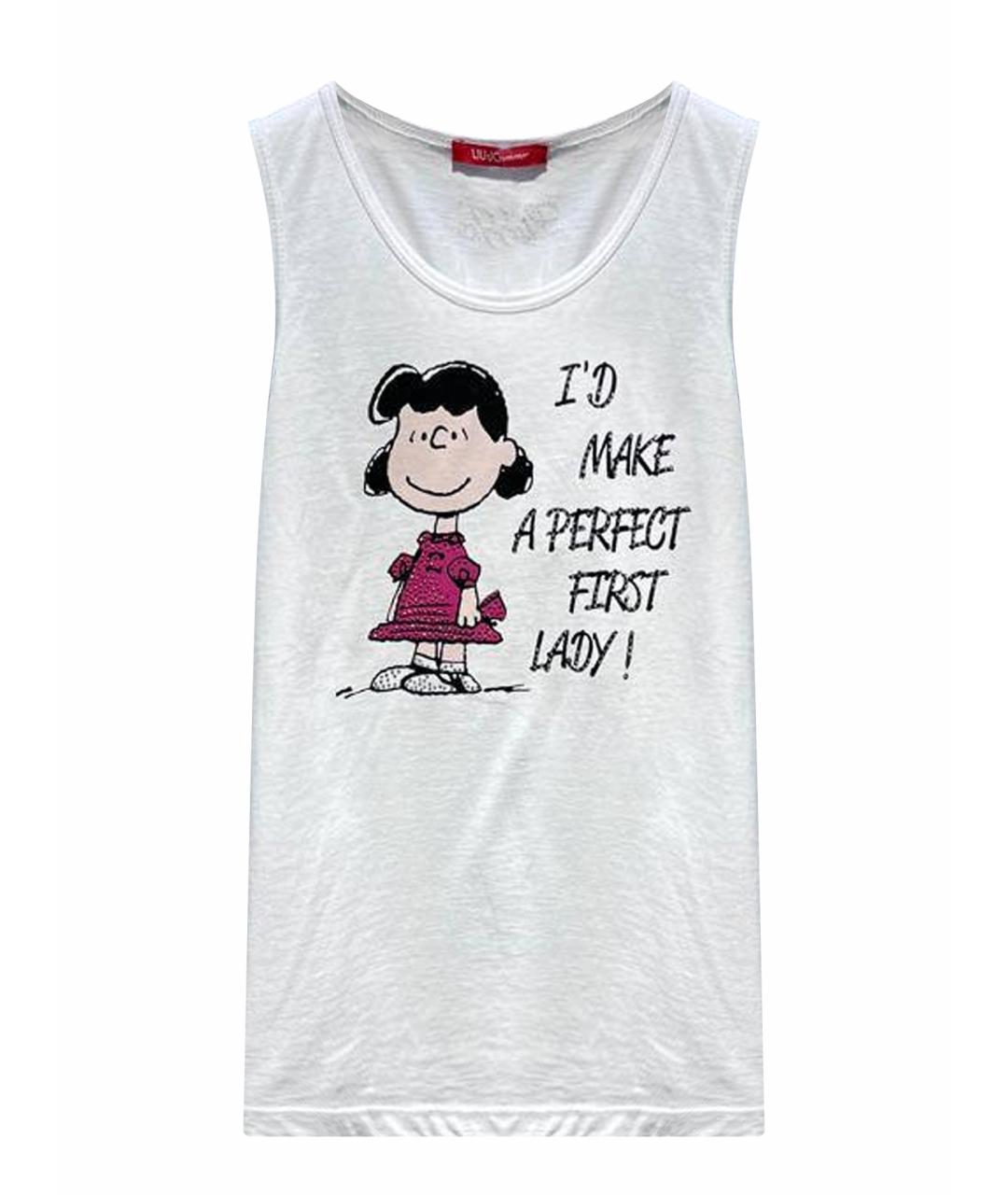 LIU JO Белый хлопковый детская футболка / топ, фото 1