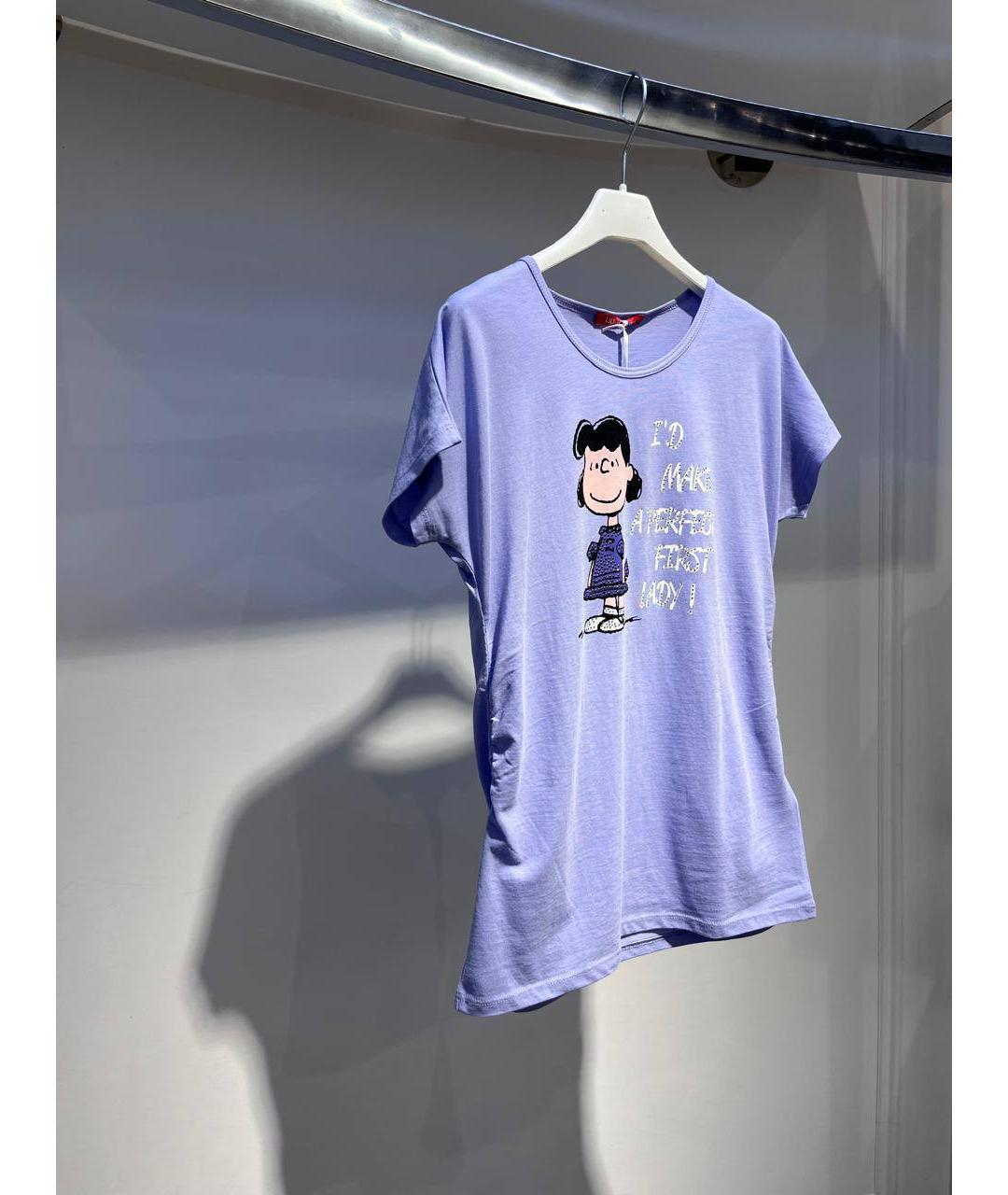 LIU JO Голубой хлопковый детская футболка / топ, фото 2