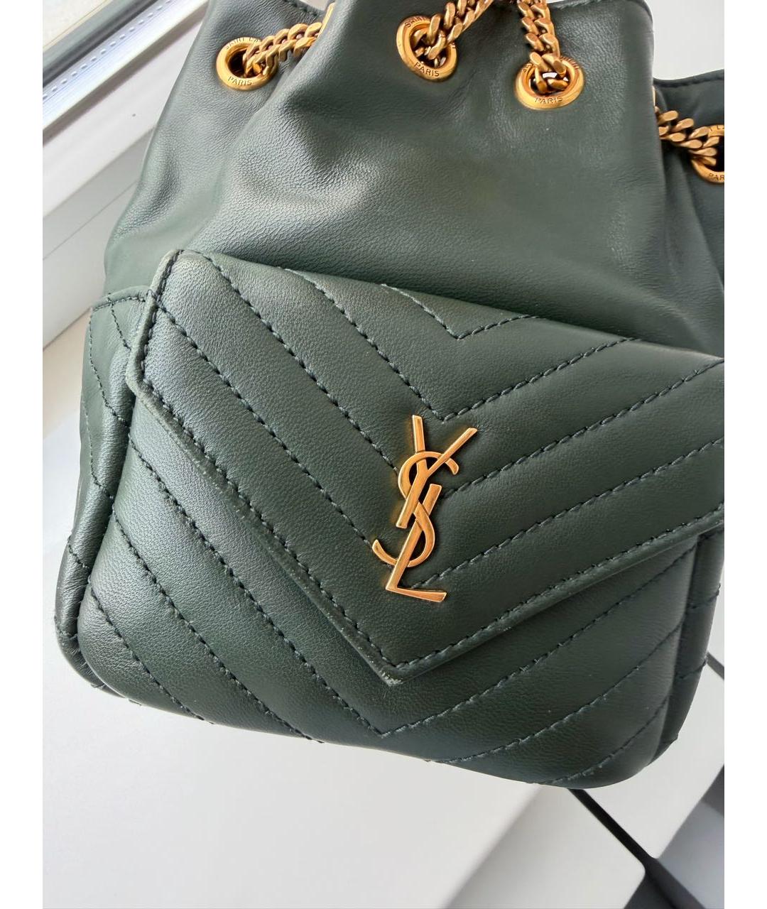 SAINT LAURENT Зеленая кожаная сумка через плечо, фото 2