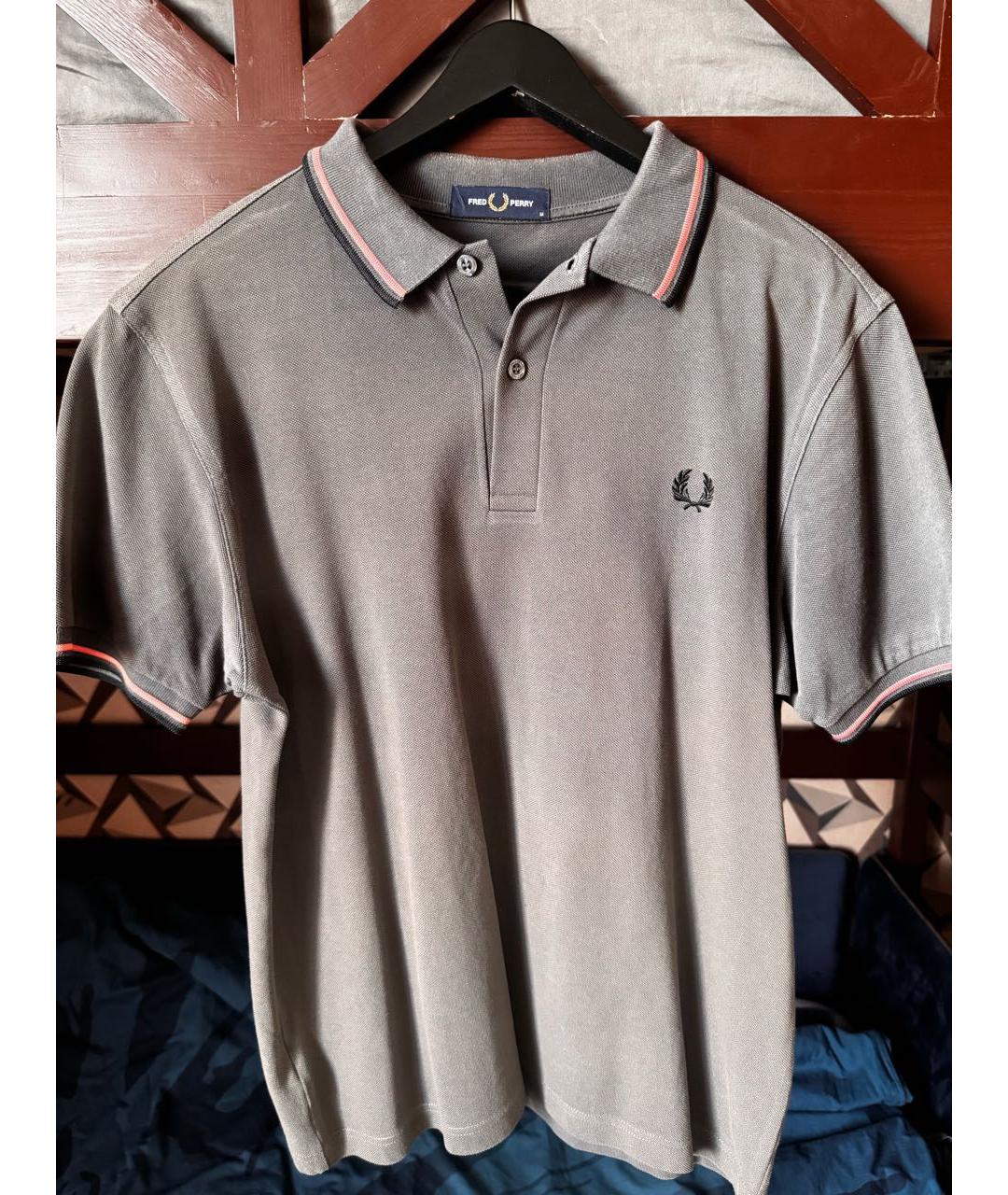 FRED Серое хлопковое поло с коротким рукавом, фото 3