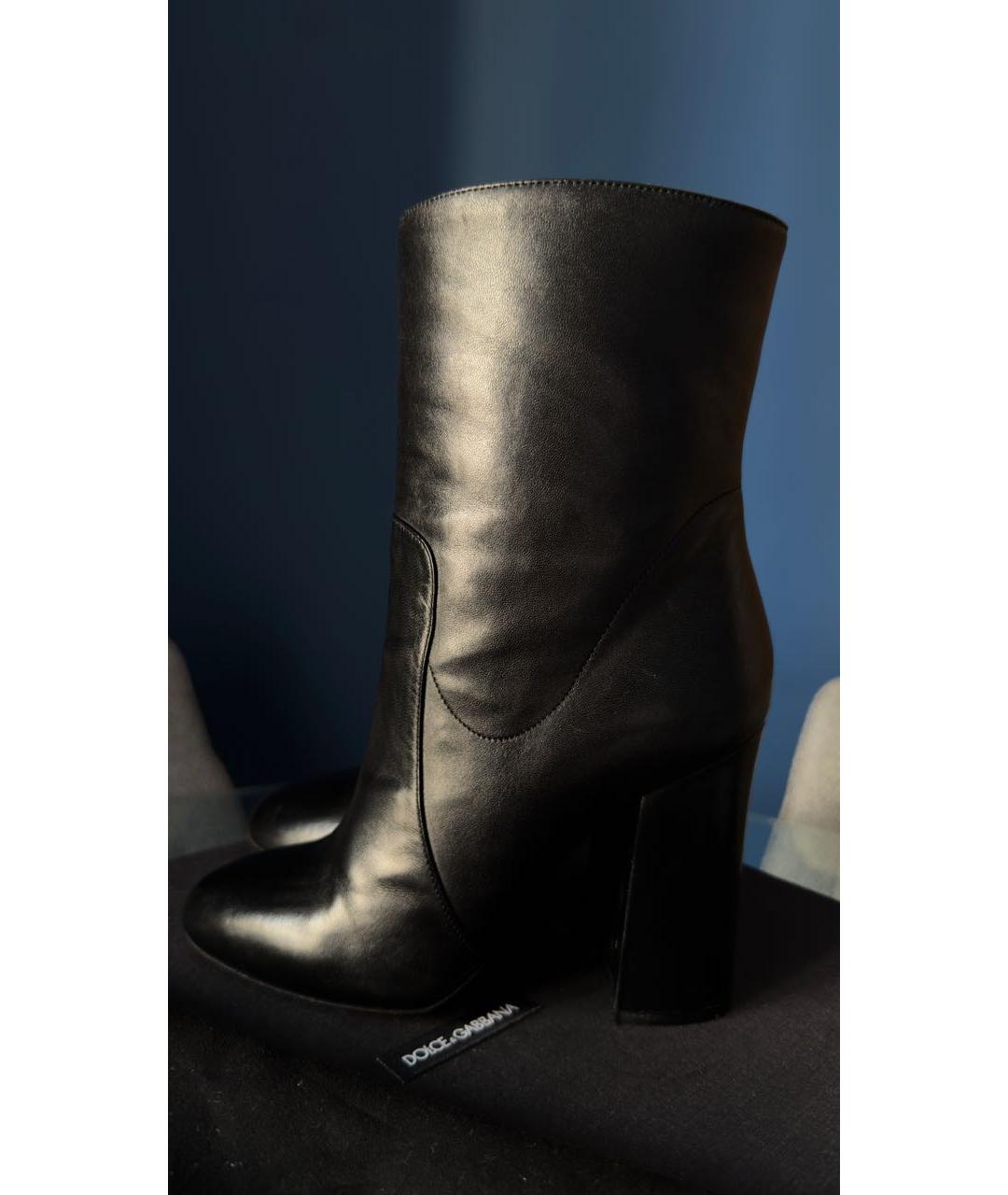 DOLCE&GABBANA Черные кожаные ботинки, фото 6