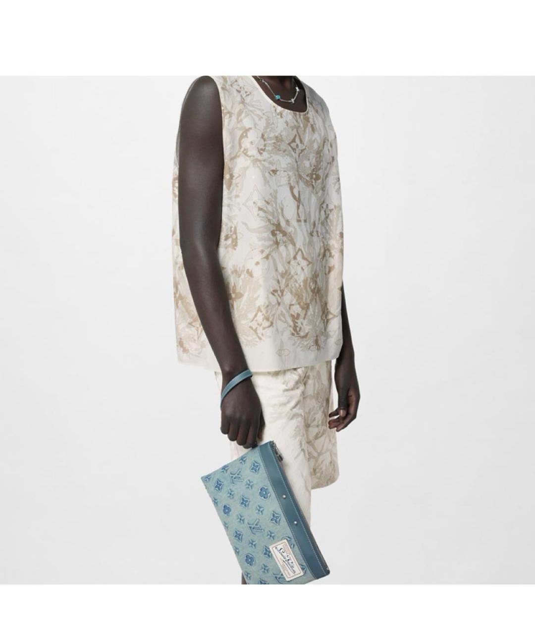 LOUIS VUITTON Синяя деним барсетка, фото 8