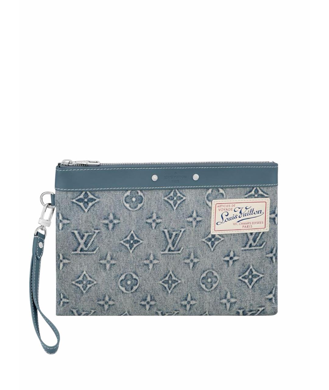 LOUIS VUITTON Синяя деним барсетка, фото 1