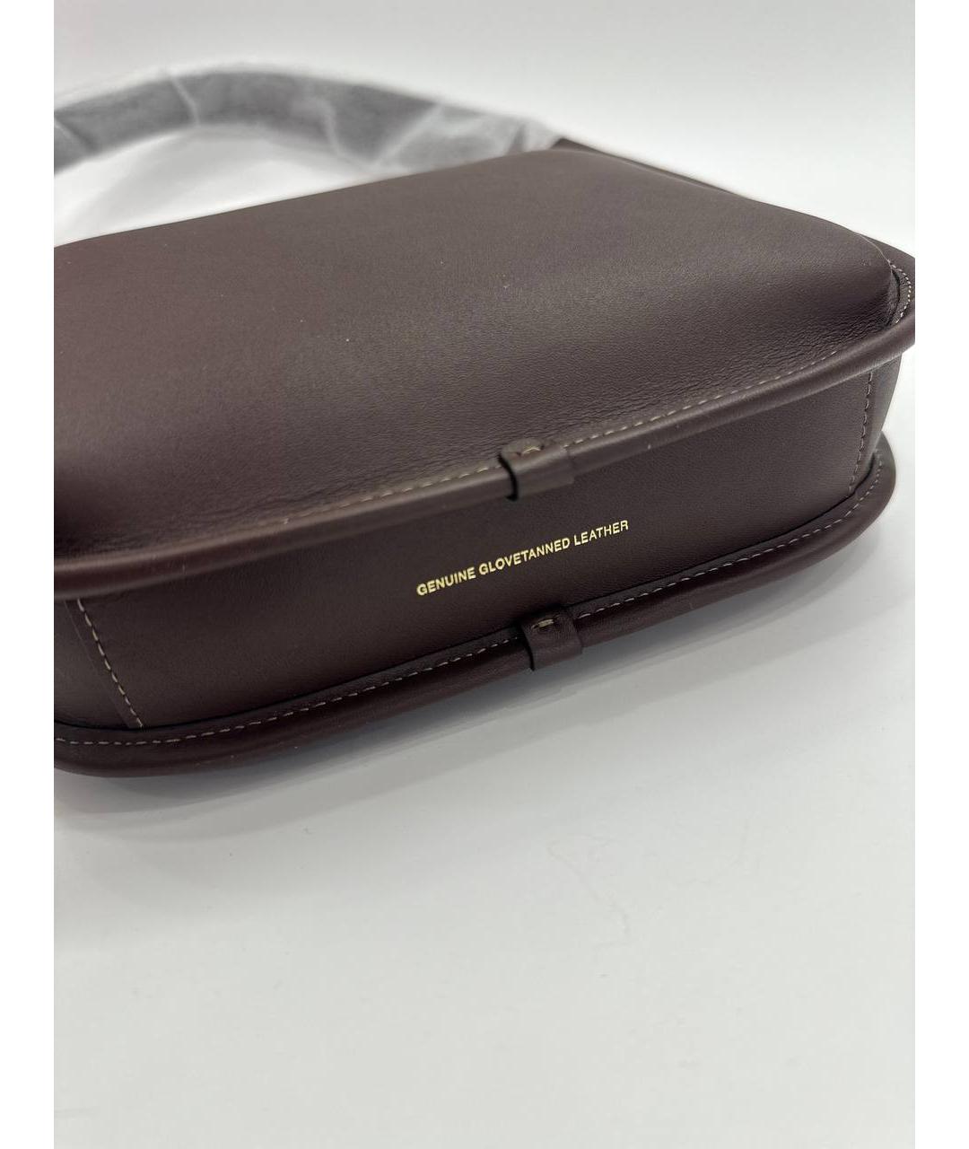 COACH Коричневая кожаная сумка с короткими ручками, фото 8