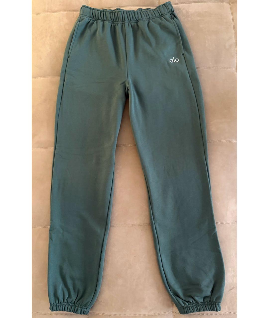 ALO YOGA Зеленые хлопковые спортивные брюки и шорты, фото 9