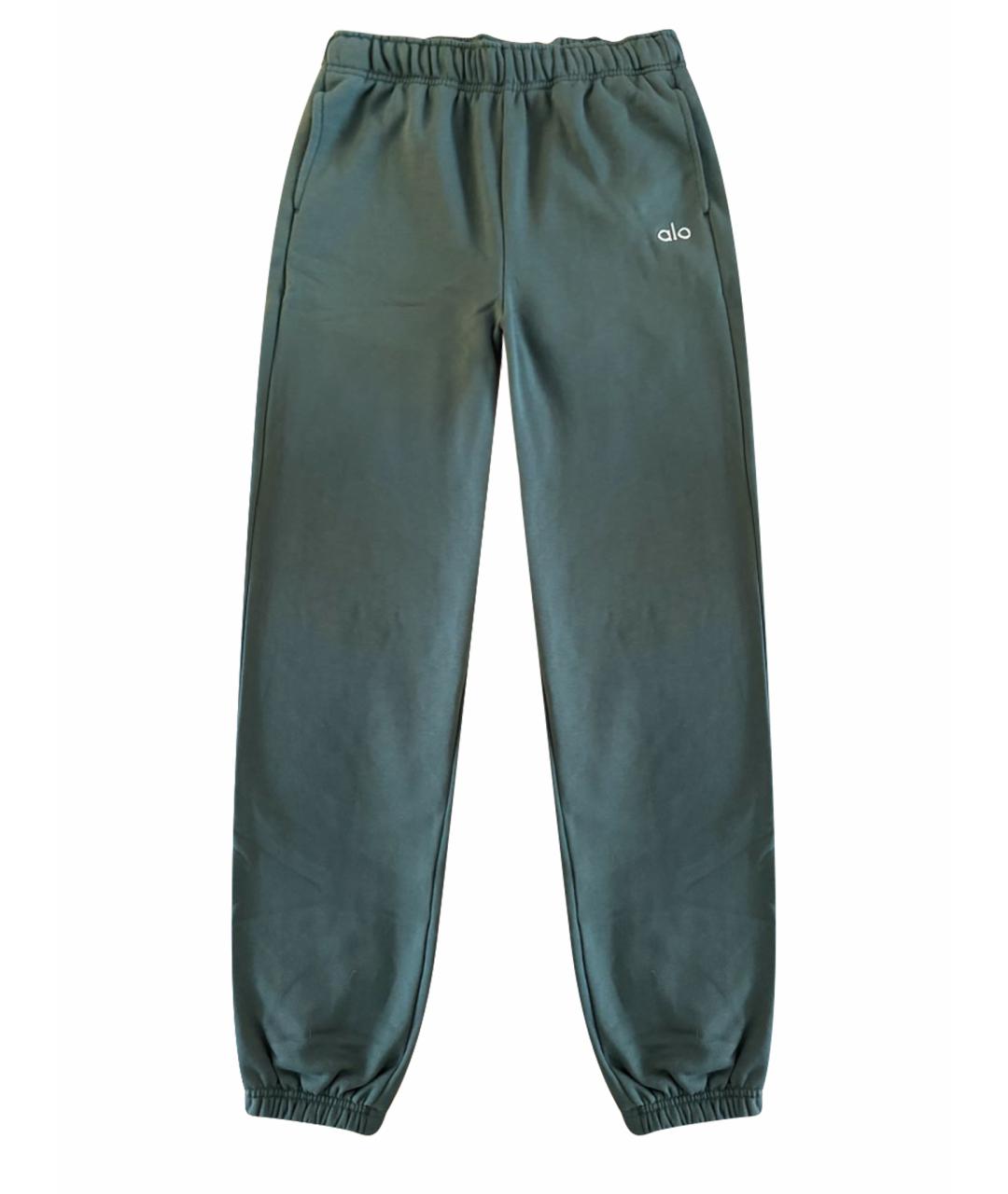 ALO YOGA Зеленые хлопковые спортивные брюки и шорты, фото 1