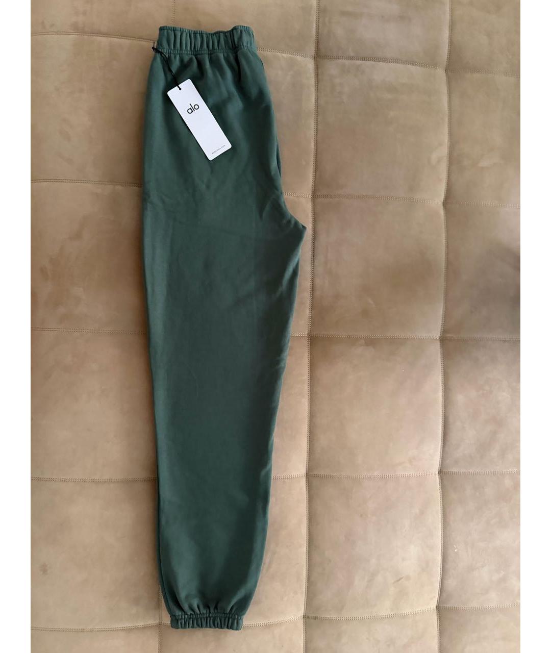 ALO YOGA Зеленые хлопковые спортивные брюки и шорты, фото 6