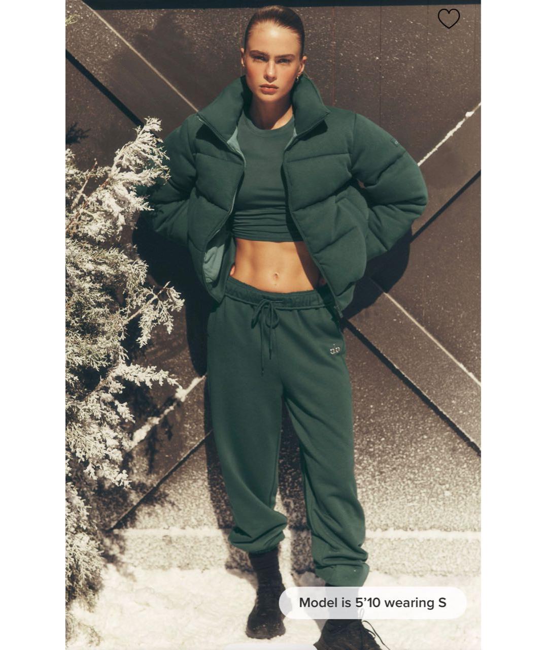 ALO YOGA Зеленые хлопковые спортивные брюки и шорты, фото 8