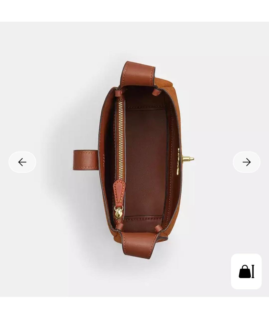 COACH Коричневая замшевая сумка через плечо, фото 3