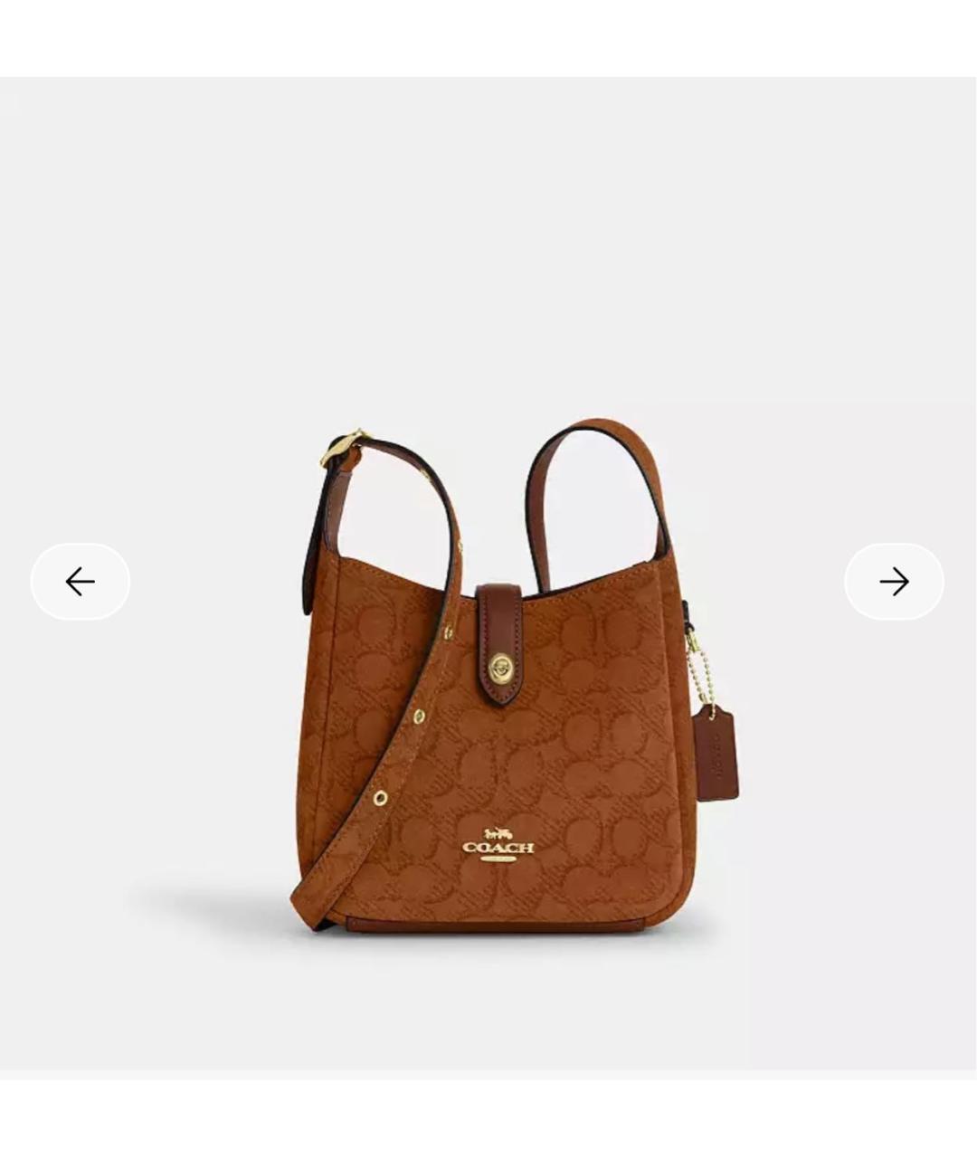 COACH Коричневая замшевая сумка через плечо, фото 8