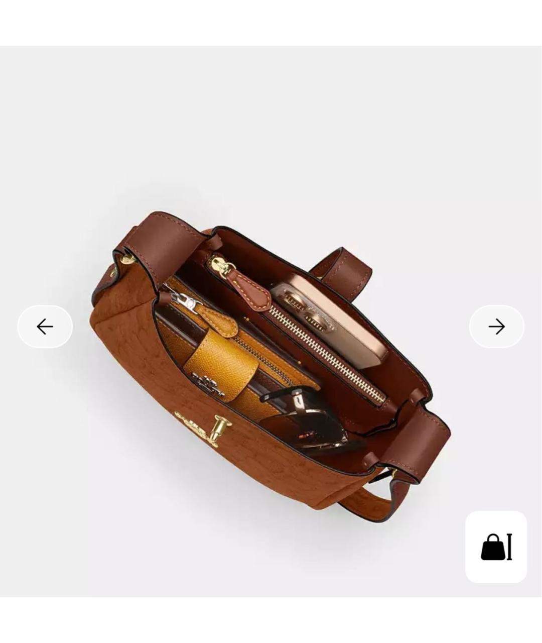 COACH Коричневая замшевая сумка через плечо, фото 4