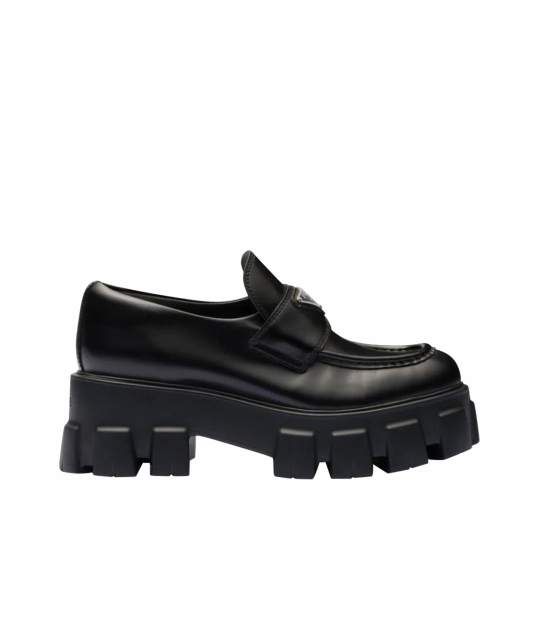 PRADA Черные кожаные лоферы, фото 1