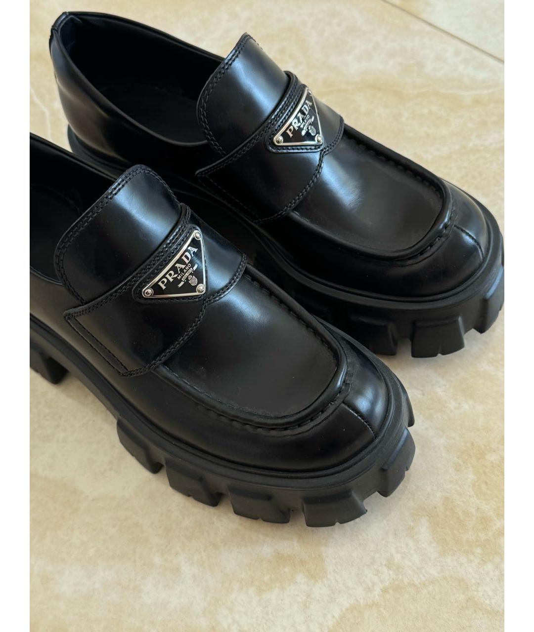 PRADA Черные кожаные лоферы, фото 5