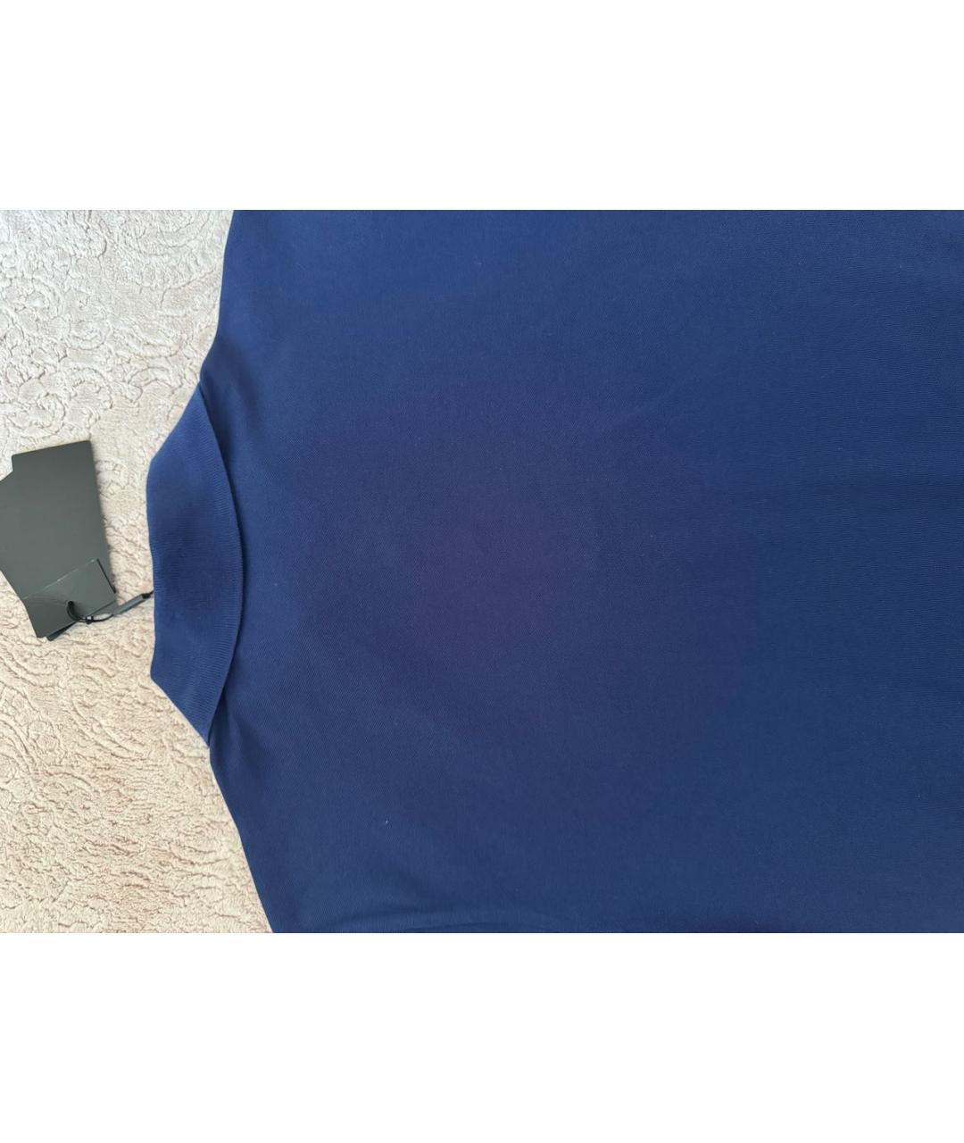 HUGO BOSS Темно-синее хлопковое поло с коротким рукавом, фото 2