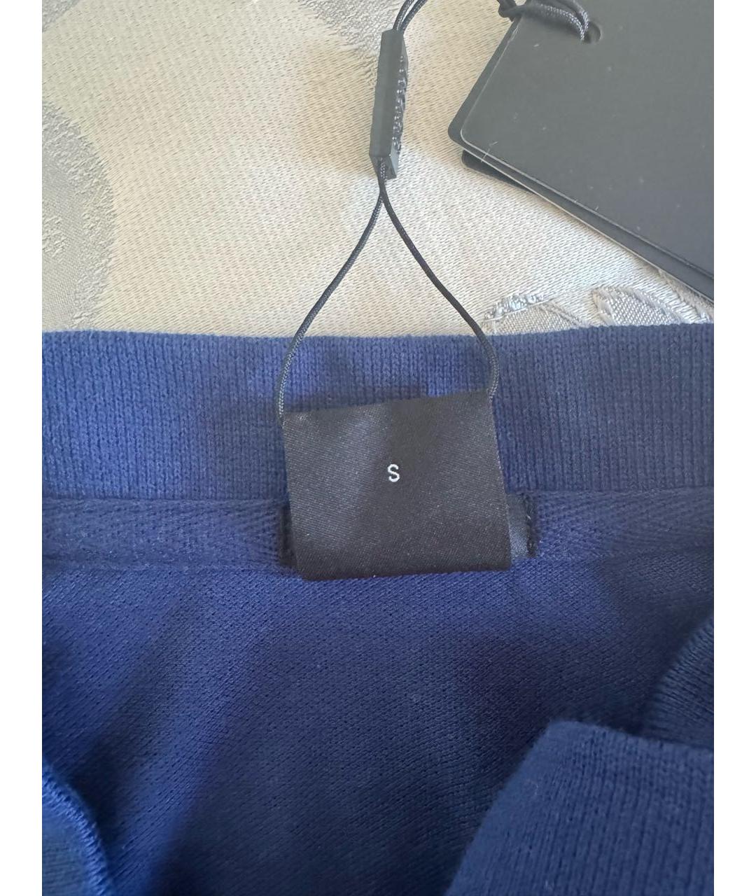 HUGO BOSS Темно-синее хлопковое поло с коротким рукавом, фото 3